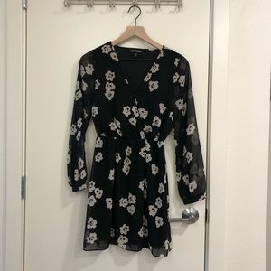Express black cherry blossom dress